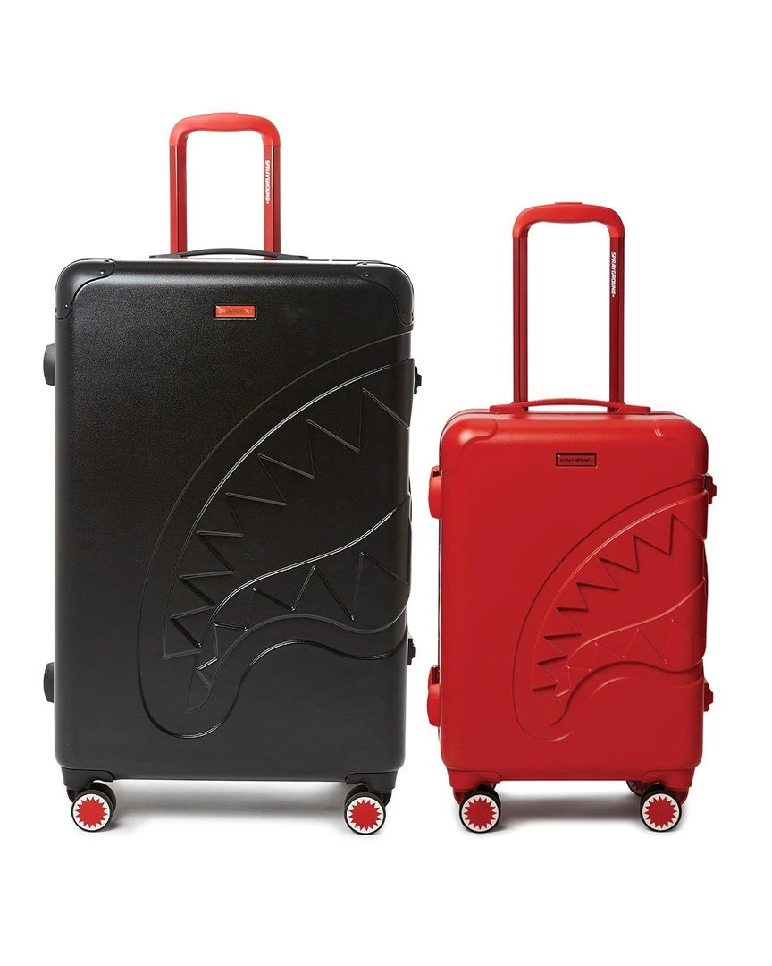 SPRAYGROUND® FULL-SIZE BLACK CARRY-ON RED LUGGAGE BUNDLE LUGGAGE SETS 1 SPRAYGROUND® FULL-SIZE BLACK CARRY-ON RED LUGGAGE BUNDLE LUGGAGE SETS
