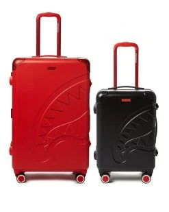 SPRAYGROUND® LUGGAGE SETS FULL-SIZE RED CARRY-ON BLACK LUGGAGE BUNDLE