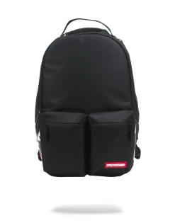 SPRAYGROUND® DOUBLE CARGO SIDE SHARK (BLACK) BACKPACKS
