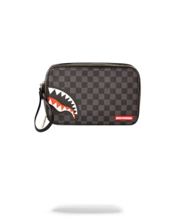 SPRAYGROUND® TOILETRIES AKA MONEY BAGS SHARKS IN PARIS (BLACK CHECKERED EDITION) TOILETRY AKA MONEY BAGS