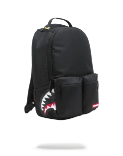 SPRAYGROUND® DOUBLE CARGO SIDE SHARK (BLACK) BACKPACKS