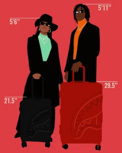 SPRAYGROUND® LUGGAGE SETS FULL-SIZE RED CARRY-ON BLACK LUGGAGE BUNDLE