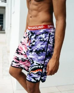 SPRAYGROUND® SPLIT CAMO CORTO SWIM TRUNKS SWIMWEAR
