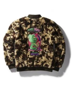 SPRAYGROUND® CAMO BEAR BOMBER FLEECE JACKET APPAREL+GEAR