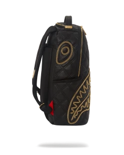 SPRAYGROUND® BAGS NOIR QUILT GOLD CHAIN SHARK BACKPACK (DLXV)
