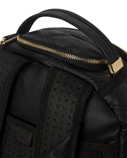 SPRAYGROUND® BAGS NOIR QUILT GOLD CHAIN SHARK BACKPACK (DLXV)