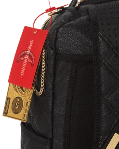 SPRAYGROUND® BAGS NOIR QUILT GOLD CHAIN SHARK BACKPACK (DLXV)