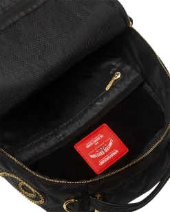 SPRAYGROUND® BAGS NOIR QUILT GOLD CHAIN SHARK BACKPACK (DLXV)