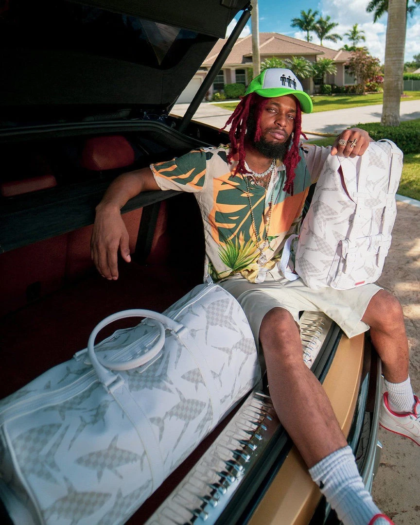 SPRAYGROUND® SHARK CHECK (WHITE) HILLS BACKPACK 10 SPRAYGROUND® SHARK CHECK (WHITE) HILLS BACKPACK