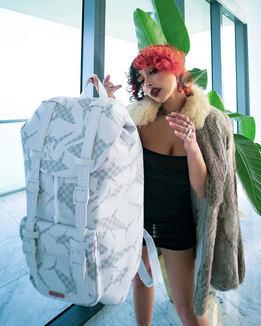 SPRAYGROUND® SHARK CHECK (WHITE) HILLS BACKPACK 2 SPRAYGROUND® SHARK CHECK (WHITE) HILLS BACKPACK