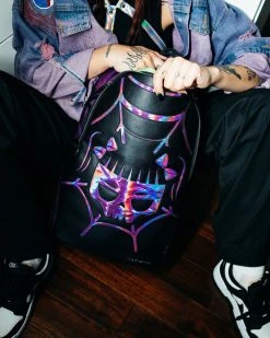 SPRAYGROUND® BACKPACKS CAZZU IRIDESCENT CUT & SEW SPIDER SKULL SHARK BACKPACK (DLXV)