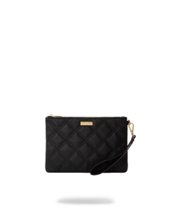 SPRAYGROUND® NOIR QUILT GOLD CHAIN SHARK CROSSOVER CLUTCH CROSSOVER CLUTCHES