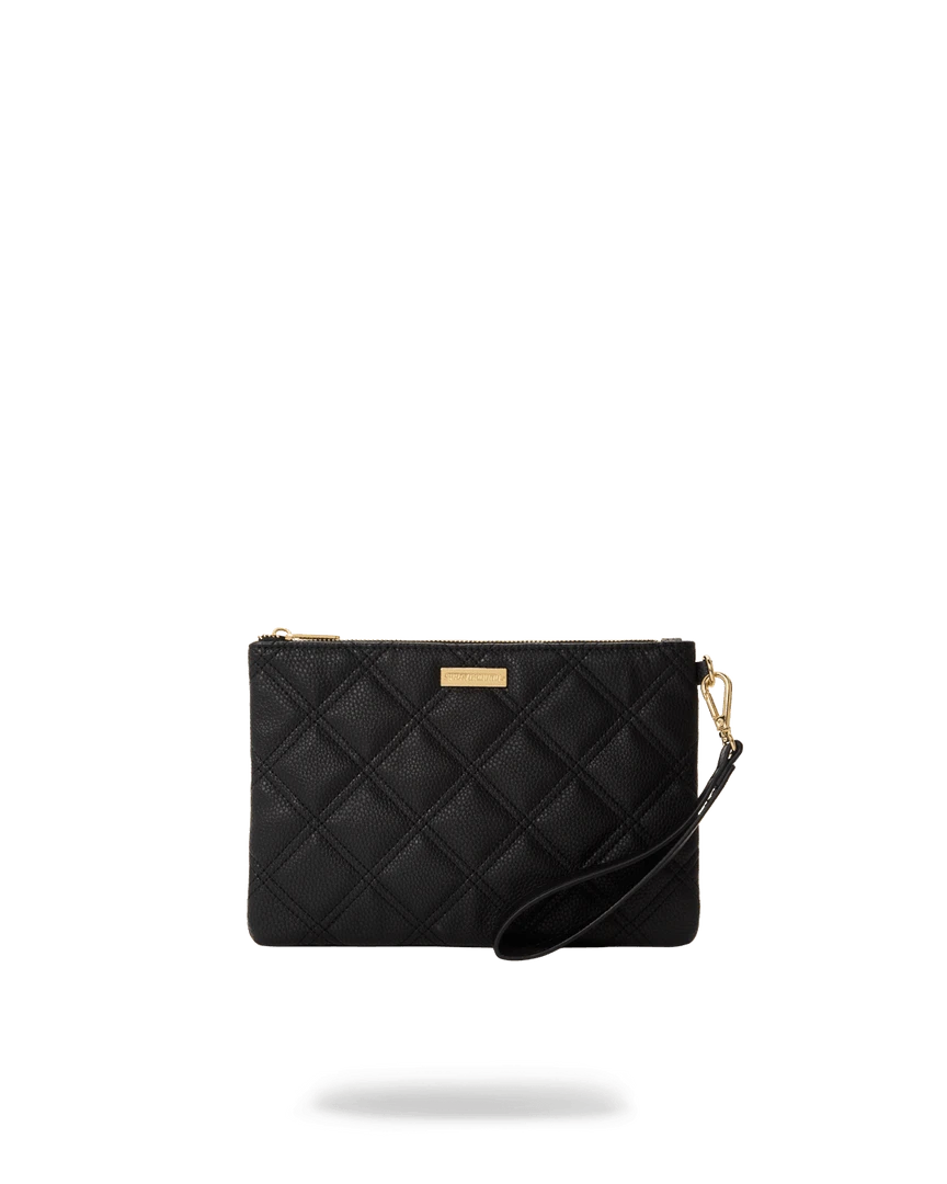 SPRAYGROUND® NOIR QUILT GOLD CHAIN SHARK CROSSOVER CLUTCH CROSSOVER CLUTCHES 1 SPRAYGROUND® NOIR QUILT GOLD CHAIN SHARK CROSSOVER CLUTCH CROSSOVER CLUTCHES