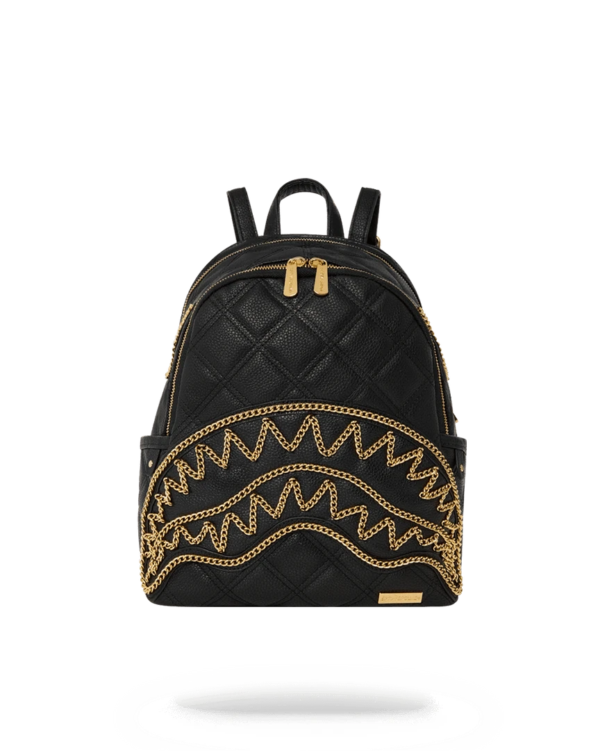 SPRAYGROUND® NOIR QUILT GOLD CHAIN SHARK SAVAGE BACKPACK BAGS SPRAYGROUND® NOIR QUILT GOLD CHAIN SHARK SAVAGE BACKPACK BAGS