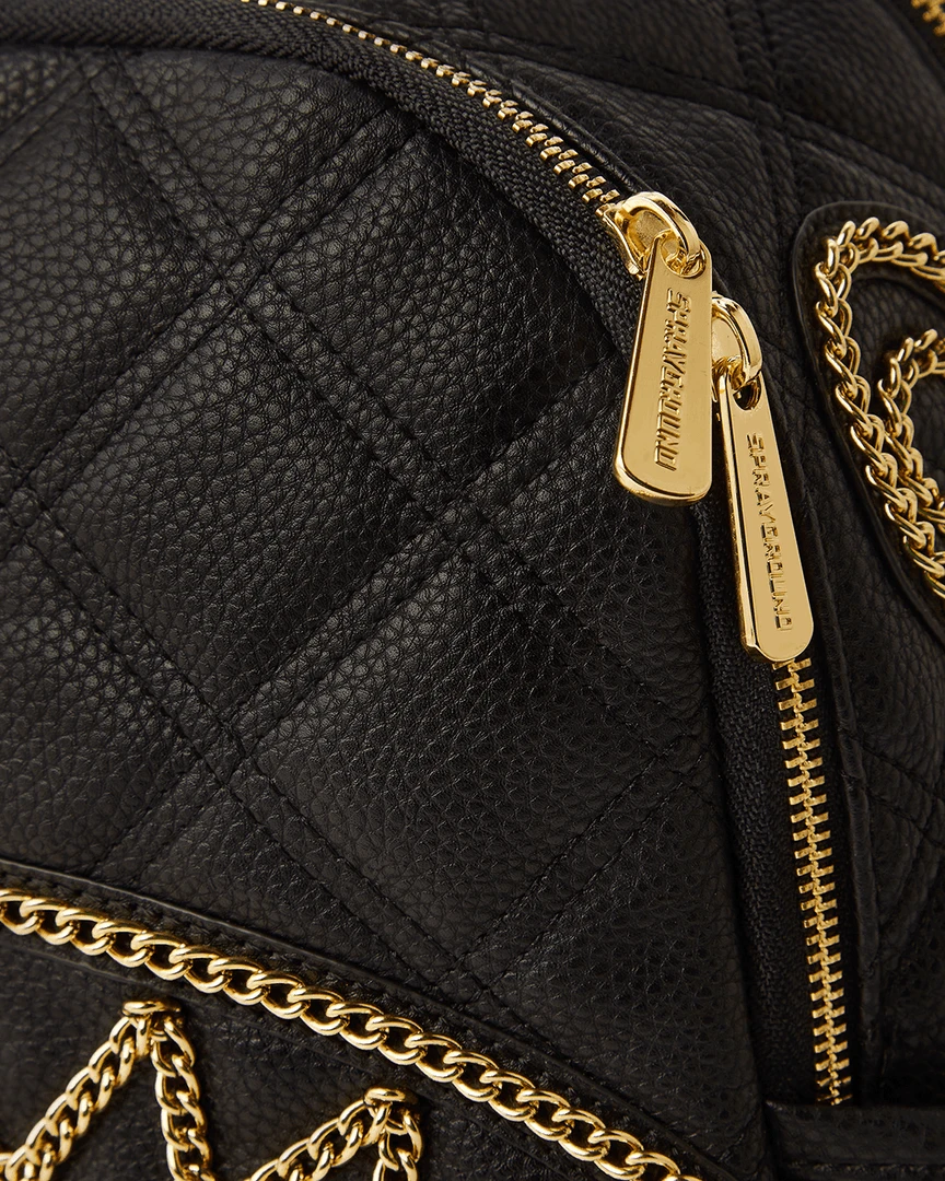 SPRAYGROUND® NOIR QUILT GOLD CHAIN SHARK SAVAGE BACKPACK BAGS SPRAYGROUND® NOIR QUILT GOLD CHAIN SHARK SAVAGE BACKPACK BAGS