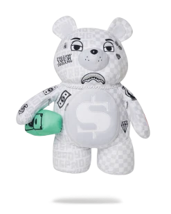 SPRAYGROUND® BAGS SPLIT THE CHECK (PEARL) MONEY BEAR TEDDYBEAR BACKPACK