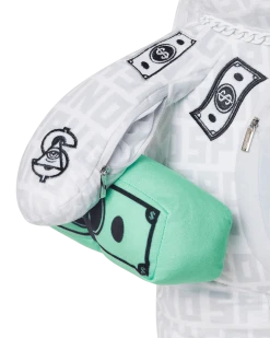 SPRAYGROUND® BAGS SPLIT THE CHECK (PEARL) MONEY BEAR TEDDYBEAR BACKPACK