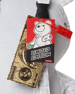 SPRAYGROUND® BAGS SPLIT THE CHECK (PEARL) MONEY BEAR TEDDYBEAR BACKPACK