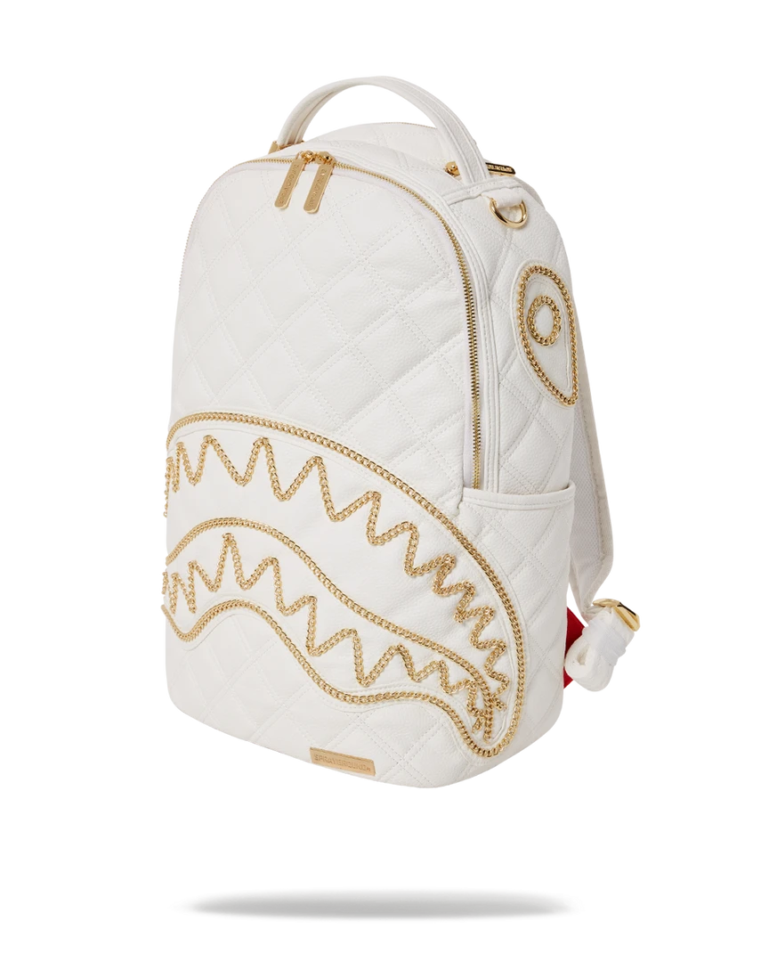 SPRAYGROUND® RIVIERA LE BLANC GOLD CHAIN SHARK BACKPACK (DLXV) BAGS 3 SPRAYGROUND® RIVIERA LE BLANC GOLD CHAIN SHARK BACKPACK (DLXV) BAGS