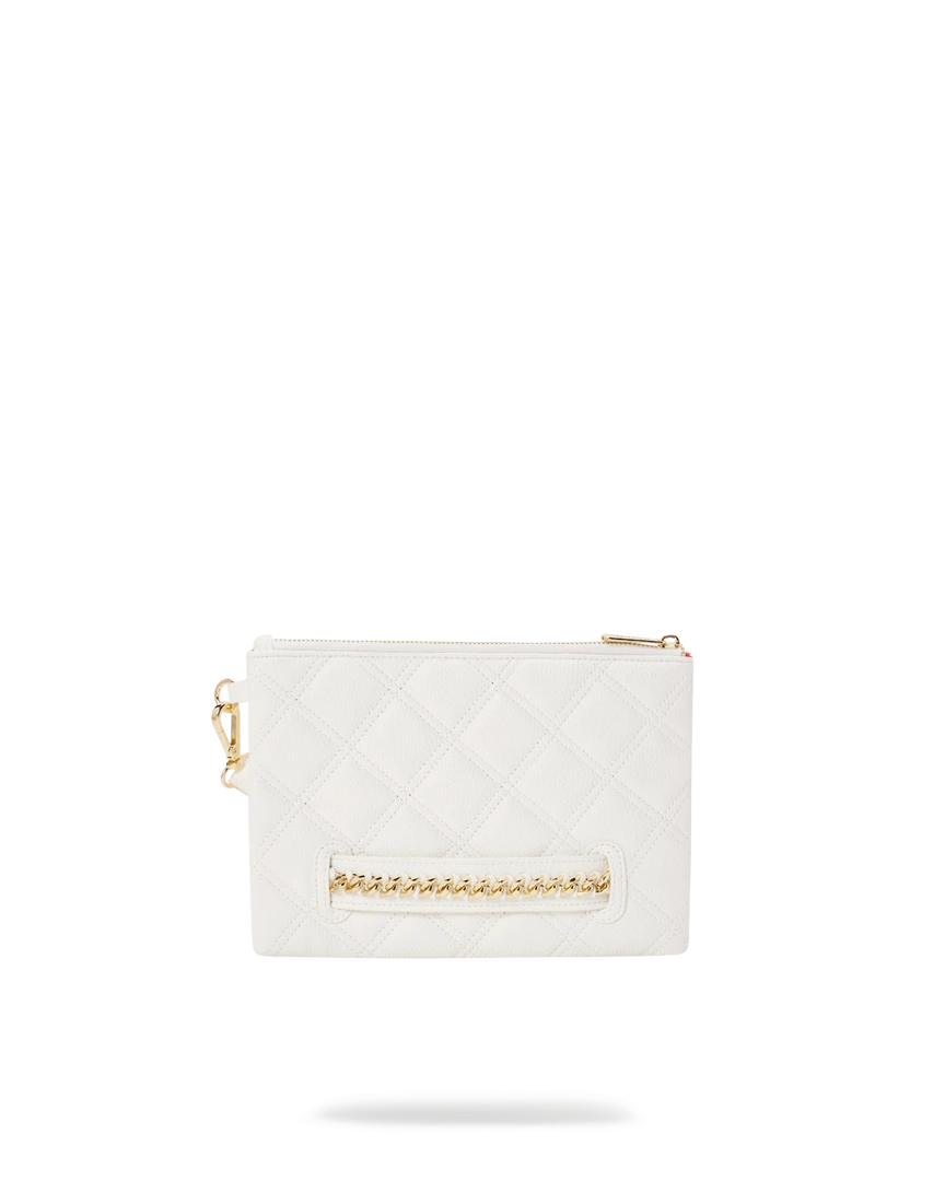 SPRAYGROUND® CROSSOVER CLUTCHES RIVIERA LE BLANC GOLD CHAIN SHARK CROSSOVER CLUTCH 3 SPRAYGROUND® CROSSOVER CLUTCHES RIVIERA LE BLANC GOLD CHAIN SHARK CROSSOVER CLUTCH