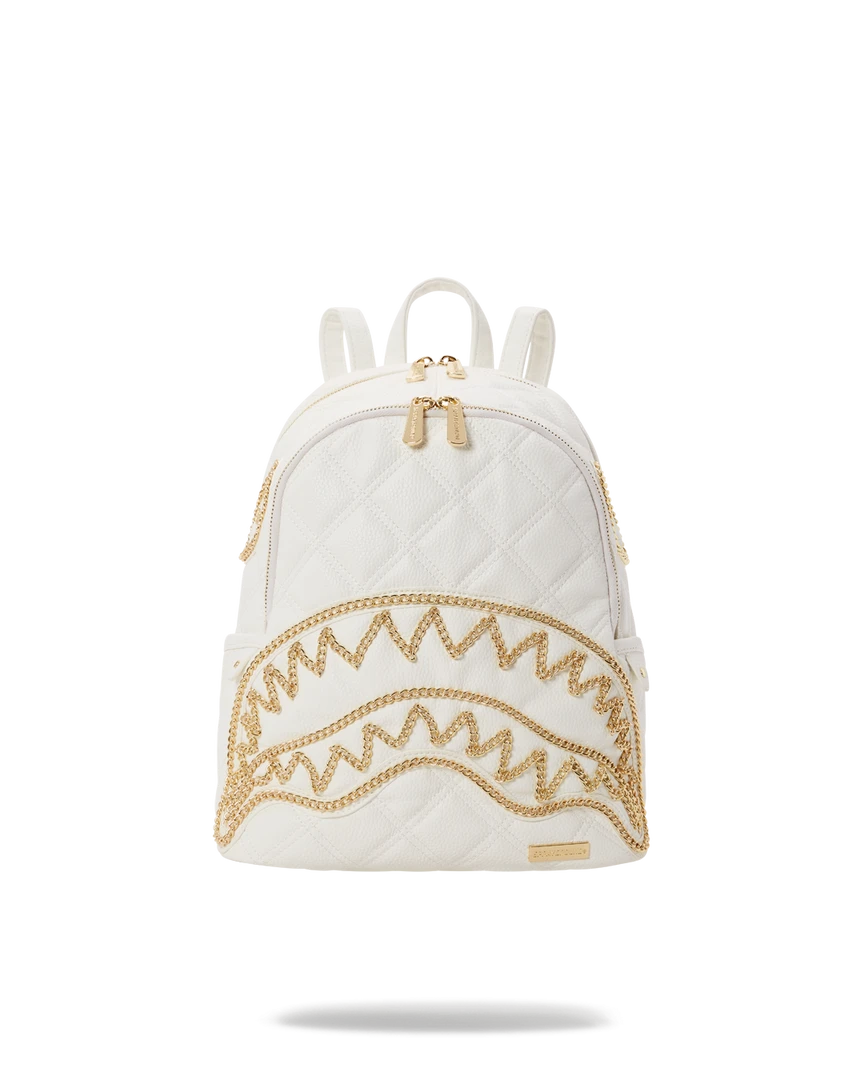 SPRAYGROUND® RIVIERA LE BLANC GOLD CHAIN SHARK SAVAGE BACKPACK BAGS SPRAYGROUND® RIVIERA LE BLANC GOLD CHAIN SHARK SAVAGE BACKPACK BAGS