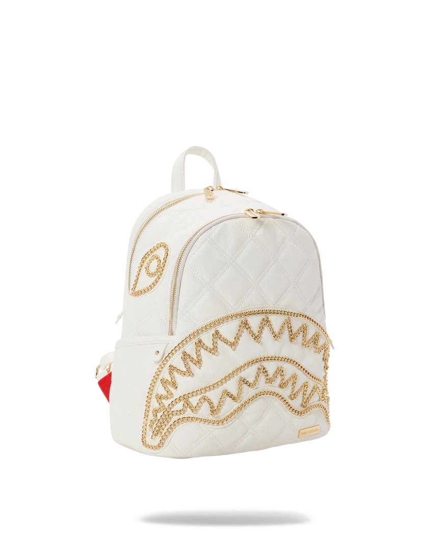 SPRAYGROUND® RIVIERA LE BLANC GOLD CHAIN SHARK SAVAGE BACKPACK BAGS SPRAYGROUND® RIVIERA LE BLANC GOLD CHAIN SHARK SAVAGE BACKPACK BAGS