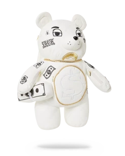 SPRAYGROUND® RIVIERA LE BLANC GOLD CHAIN MONEYBEAR TEDDYBEAR BACKPACK BAGS