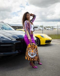 SPRAYGROUND® TIGER COZY VELOUR FUR BACKPACK