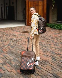 SPRAYGROUND® XTC SHARKS IN PARIS CUT & SEW VEGAN LEATHER CARRY-ON LUGGAGE