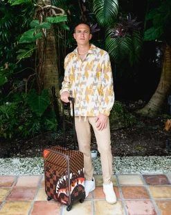 SPRAYGROUND® XTC SHARKS IN PARIS CUT & SEW VEGAN LEATHER CARRY-ON LUGGAGE