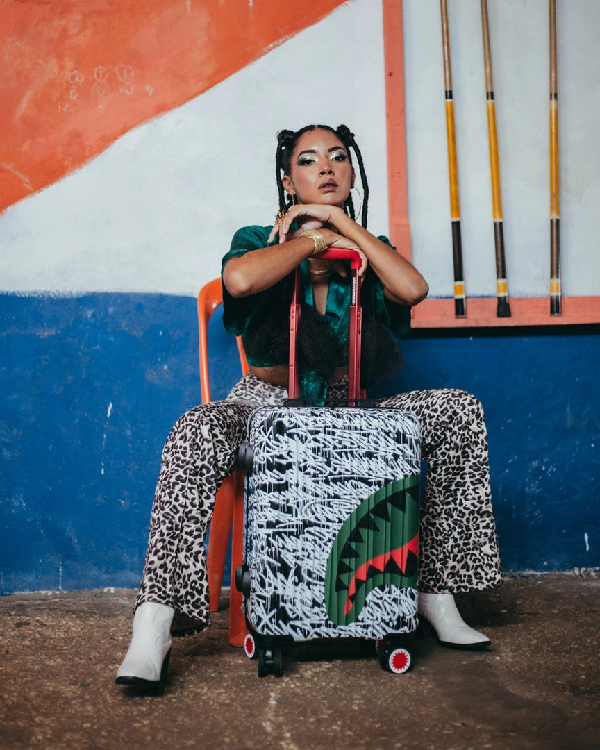 SPRAYGROUND® NIGHT NIGHT SHARKNAUTICS HARDSHELL CARRY-ON LUGGAGE SPRAYGROUND® NIGHT NIGHT SHARKNAUTICS HARDSHELL CARRY-ON LUGGAGE