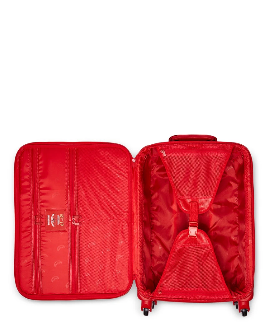 SPRAYGROUND® RED RIVIERA VEGAN LEATHER CARRY-ON LUGGAGE (ONLY 100 MADE & NUMBERED) SPRAYGROUND® RED RIVIERA VEGAN LEATHER CARRY-ON LUGGAGE (ONLY 100 MADE & NUMBERED)