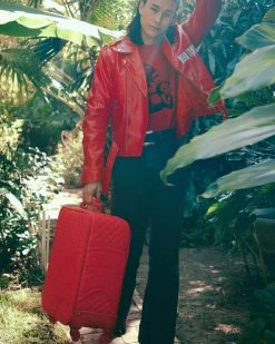 SPRAYGROUND® RED RIVIERA VEGAN LEATHER CARRY-ON LUGGAGE (ONLY 100 MADE & NUMBERED) 6 SPRAYGROUND® RED RIVIERA VEGAN LEATHER CARRY-ON LUGGAGE (ONLY 100 MADE & NUMBERED)