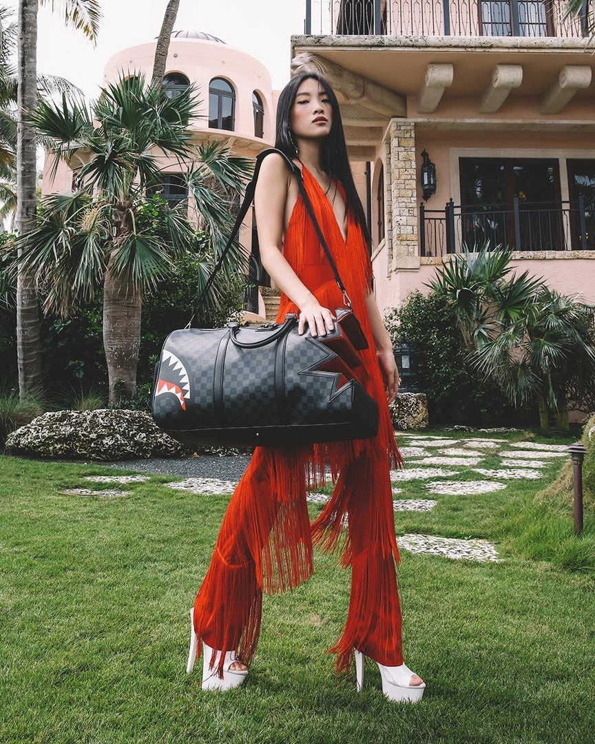 SPRAYGROUND® SHARK BITE SHARKS IN PARIS GRAY DUFFLE 2 SPRAYGROUND® SHARK BITE SHARKS IN PARIS GRAY DUFFLE