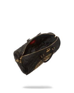 SPRAYGROUND® BAGS NOIR QUILT GOLD CHAIN SHARK DUFFLE