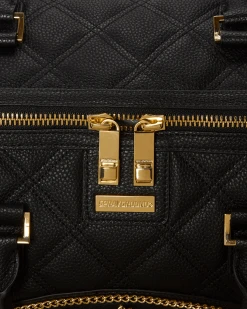 SPRAYGROUND® BAGS NOIR QUILT GOLD CHAIN SHARK DUFFLE