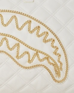 SPRAYGROUND® RIVIERA LE BLANC GOLD CHAIN SHARK DUFFLE BAGS