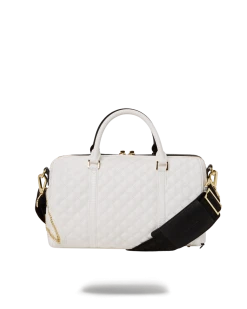 SPRAYGROUND® LEVELED UP SPLIT QUILT SHARK MINI DUFFLE NEW ARRIVALS