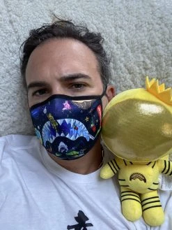 SPRAYGROUND® FACE MASKS ADULT ASTRO PARTY FORM-FITTING FACE MASK