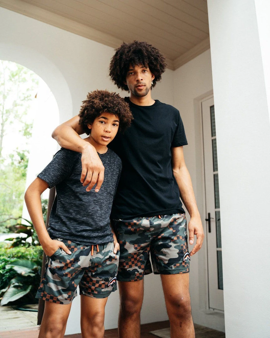 SPRAYGROUND® SWIMWEAR KIDS CAMO CHECKERED SWIM TRUNKS 7 SPRAYGROUND® SWIMWEAR KIDS CAMO CHECKERED SWIM TRUNKS