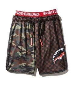 SPRAYGROUND® KIDS CHECKS & CAMO SWIM TRUNKS SWIMWEAR