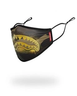 SPRAYGROUND® ADULT CAMO GOLD SHARK FORM FITTING FACE MASK FACE MASKS