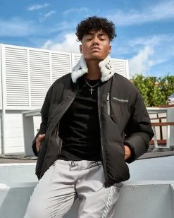 SPRAYGROUND® COZY FUR NECK PUFFER JACKET APPAREL+GEAR