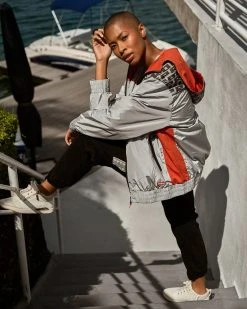 SPRAYGROUND® VERTICAL GRAY MIDWAY JOGGER SWEATPANTS APPAREL+GEAR