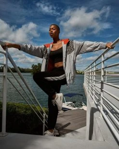 SPRAYGROUND® VERTICAL GRAY MIDWAY JOGGER SWEATPANTS APPAREL+GEAR