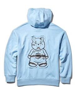 SPRAYGROUND® RIPPED MONEY BEAR HOODY (LT BLUE) APPAREL+GEAR