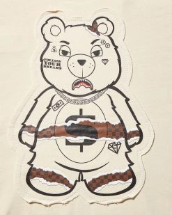 SPRAYGROUND® APPAREL+GEAR RIPPED MONEY BEAR HOODY (KHAKI)