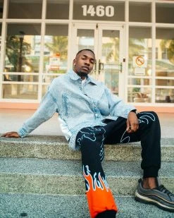 SPRAYGROUND® FIRE BAGGY SWEATPANT (BLACK)