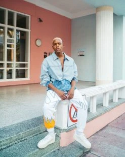 SPRAYGROUND® FIRE BAGGY SWEATPANT (WHITE) APPAREL+GEAR