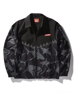 SPRAYGROUND® APPAREL+GEAR SHARK CHECK TRIBE WINDBREAKER (BLACK)